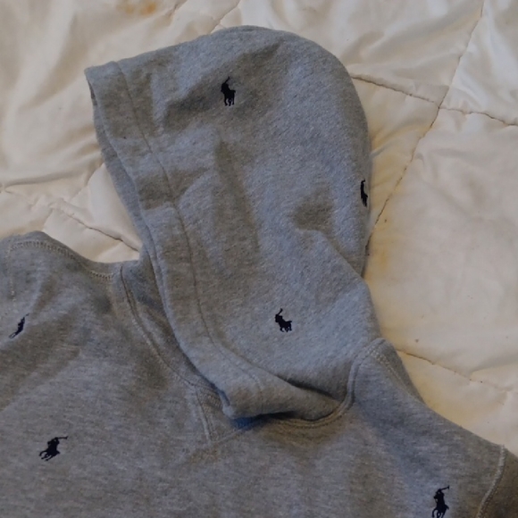 Polo by Ralph Lauren Gray Hoodie with Black and Pink Accents - Picture 5 of 10